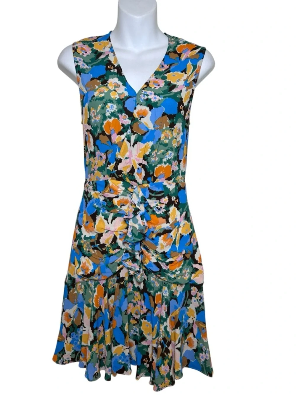 M Missoni abitto ruffled sleeveless ruched mini dress size 40 US 4 Italy